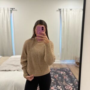 Quince Women's Camel Cowl Neck Sweater